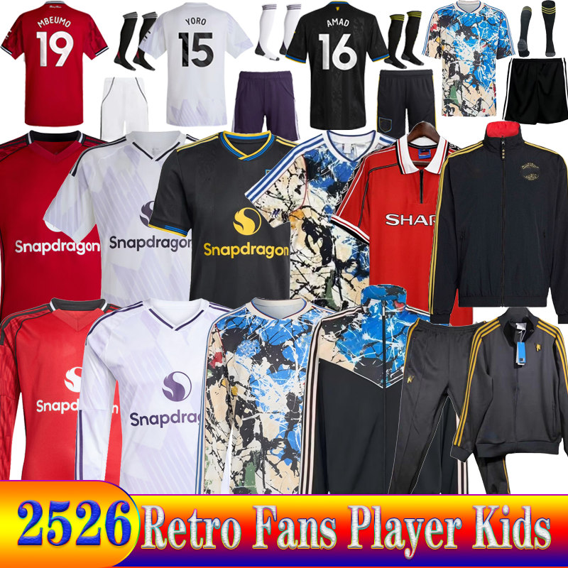 24 25 26 United Retro Soccer Jerseys GARNACHO HOJLUND MARTINEZ YORO football shirt B. FERNANDES Football Shirts men kids kits MAINOO ZIRKZEE AMAD training uniform