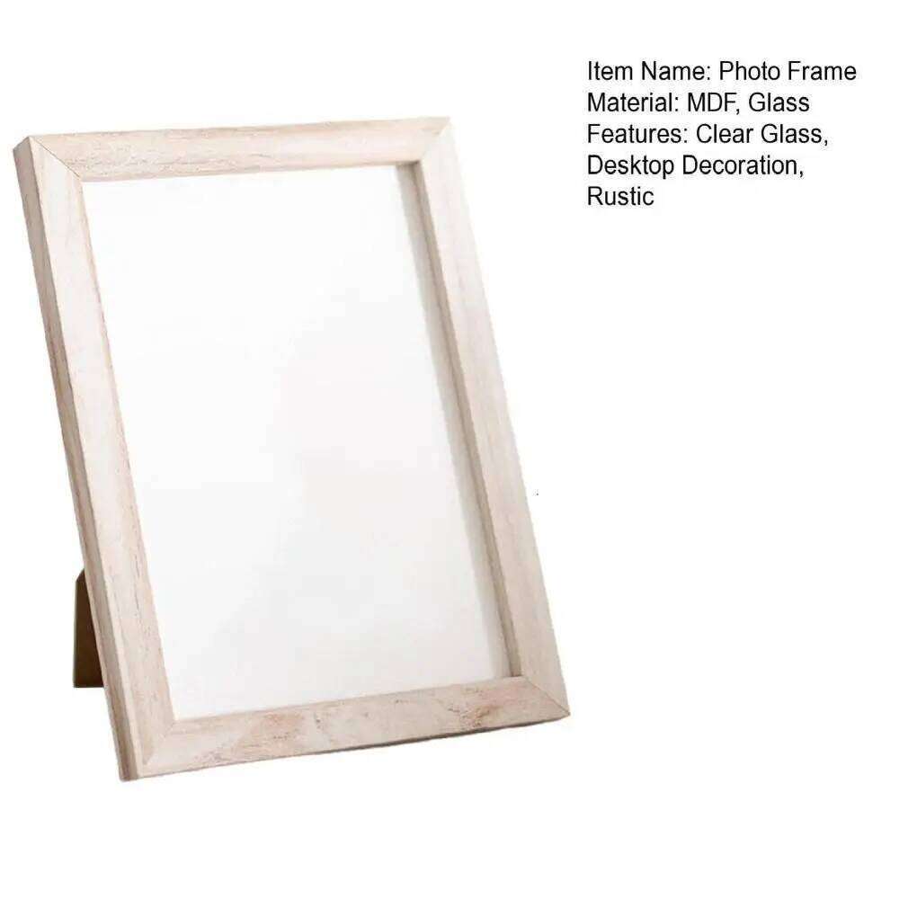 6/7/8/10-Inch/A4 Vintage Wooden Clear Glass Picture Display Frame Rustic Home Bedroom Desktop Photo Holder Decor H260310 - view 7