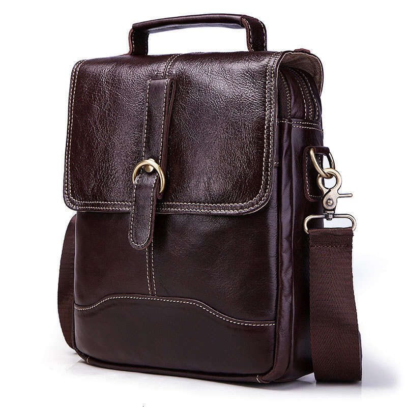 Luxury Shoulder Bags Totes Hobo Vintage Vertical Flap Crossbody In Genuine Leather For Men Double Layer Zipper Top Grain Cowhide Single Bag SENYY