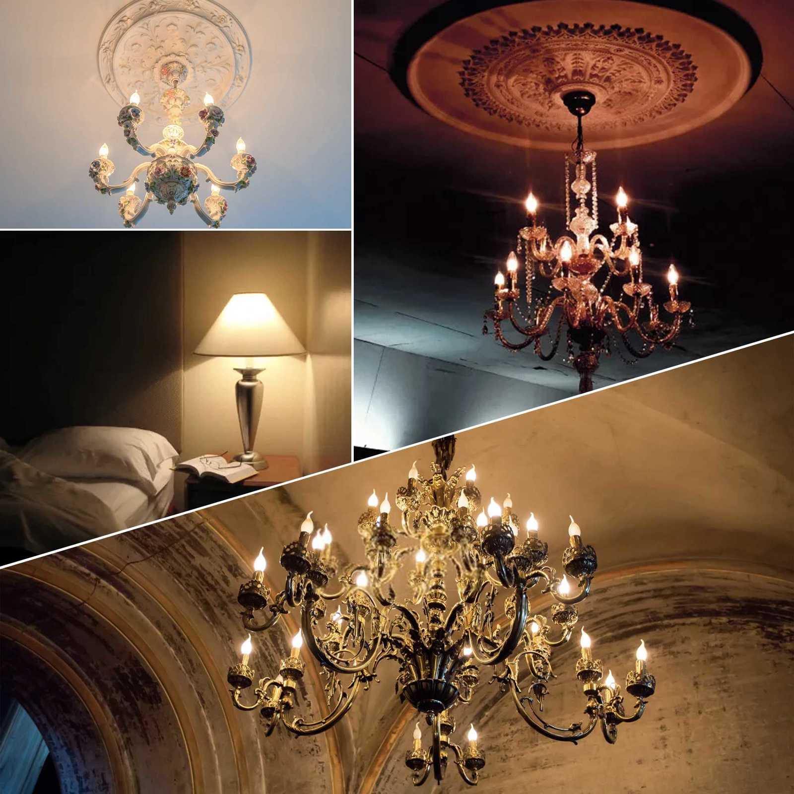 E12 E14 LED Light Bulb Candle Retro Vintage Filament Lamp 05W Candle Lamp C22TG Candelabra Chandelier Salt Lamp Led Night Light H260310