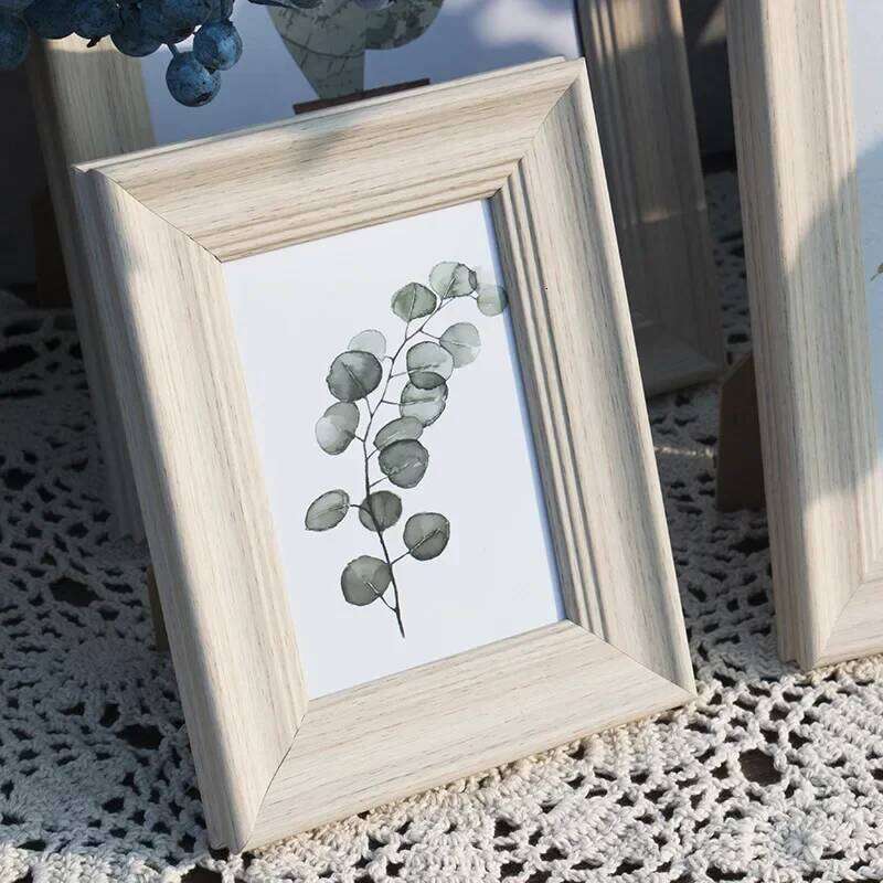 For Retro Frame 6 "7" 8 "10" A4 Photo Frame,Classic Walnut Texture Picture Frame,Table Vertical Version Resin Album Disp H260310 - view 5