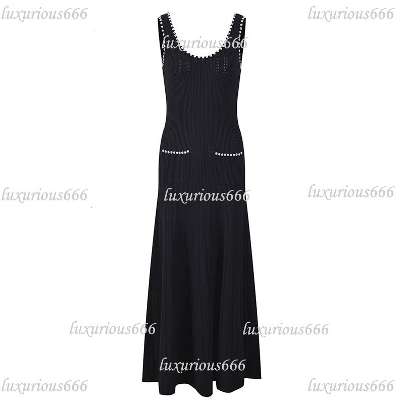 Sandro Dress For Woman Summer Sandro Frech luxury Designer Fashion Elegant Slim French Style Wool Knit Dress Short Sleeve Round Neck Long Knitted 3a3