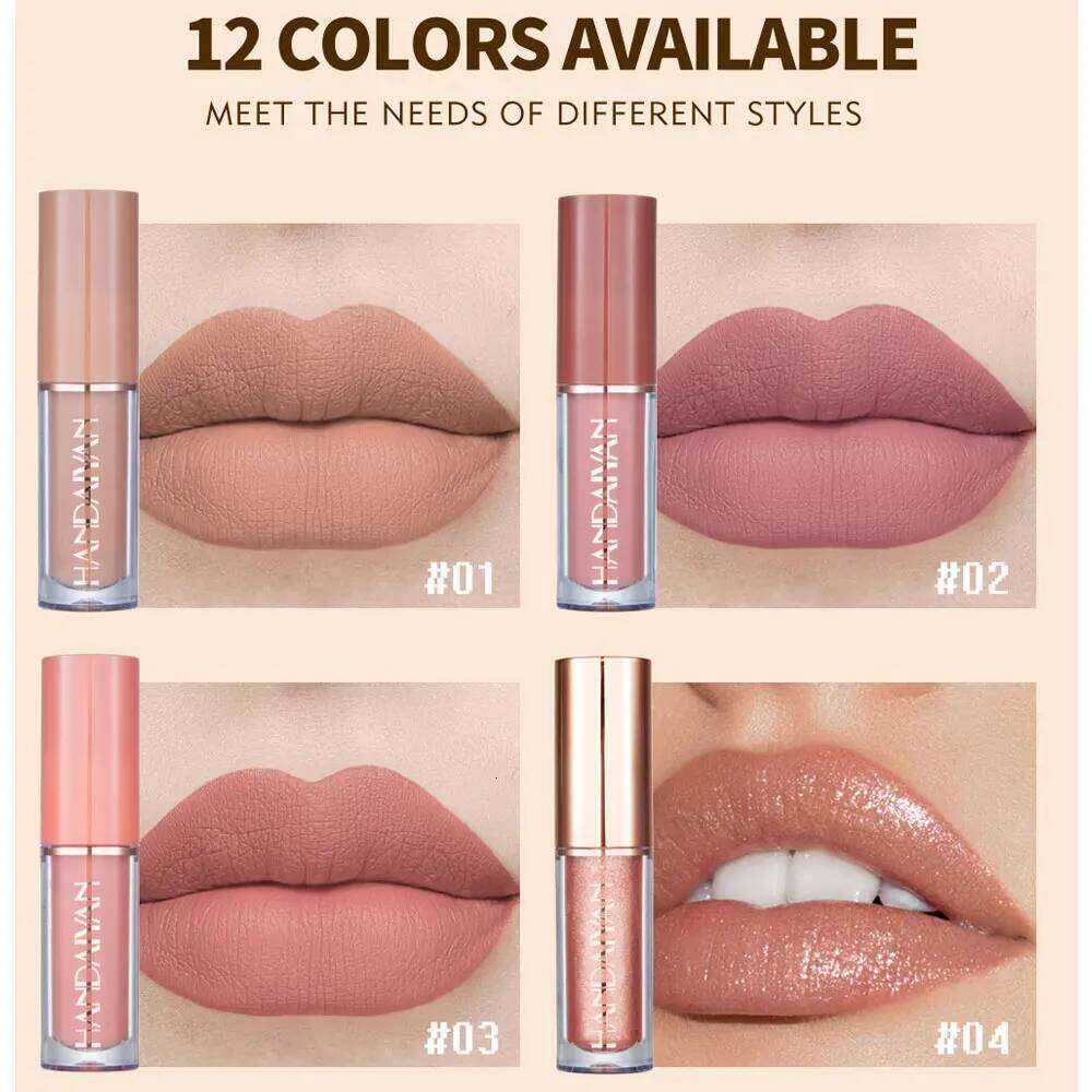 12 Color Matte Liquid Lipstick Kit Non Stick Cup Waterproof Lip Gloss Long Lasting Korean Cosmetics Makeup For Women Z260310