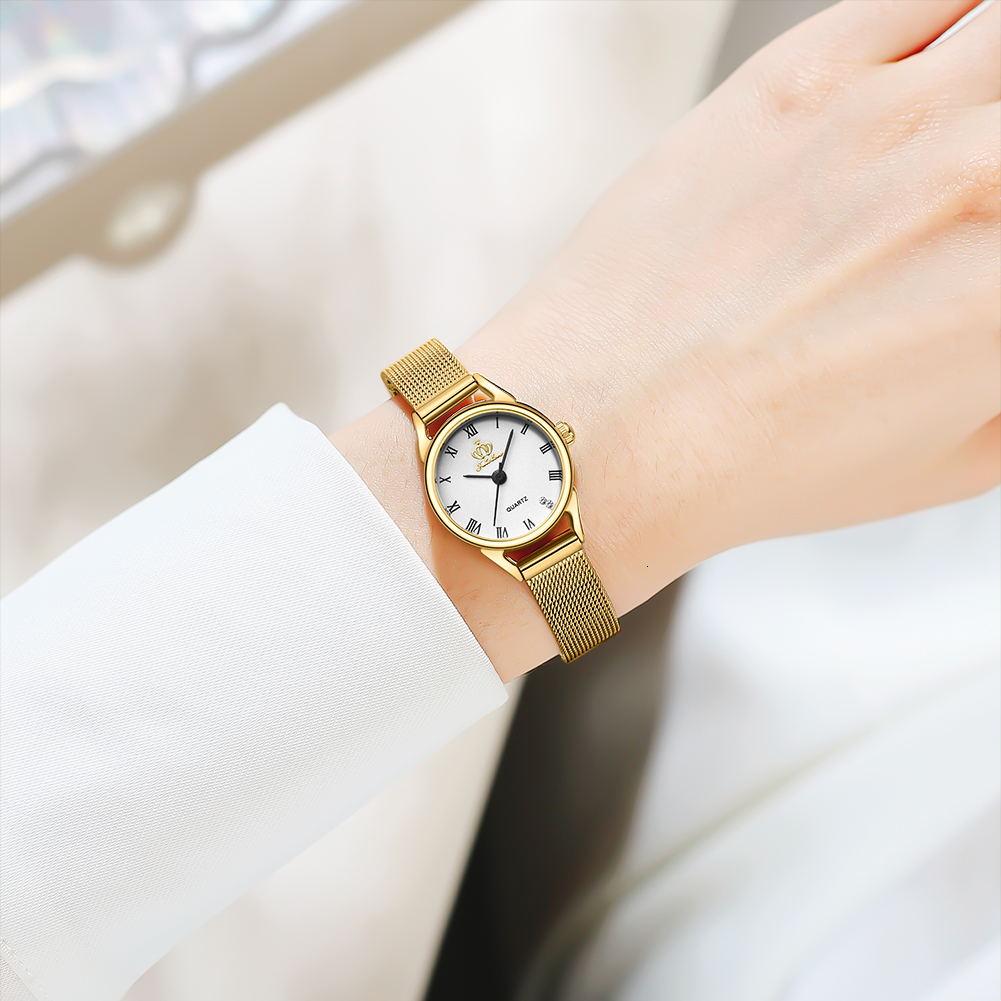 A Designer's Ladies' Watch,a Fashionable And Light Small Gold Watcha Simple And Elegant Niche Netted Women's Watches Men Designer Quart