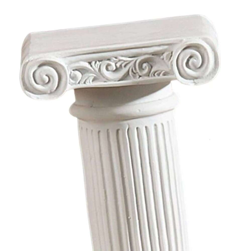 Small Mini Greek Columns Garden Ornament Candlestick Architecture Statue Vintage White Roman Pillars for Desktop Indoor Gift H260310