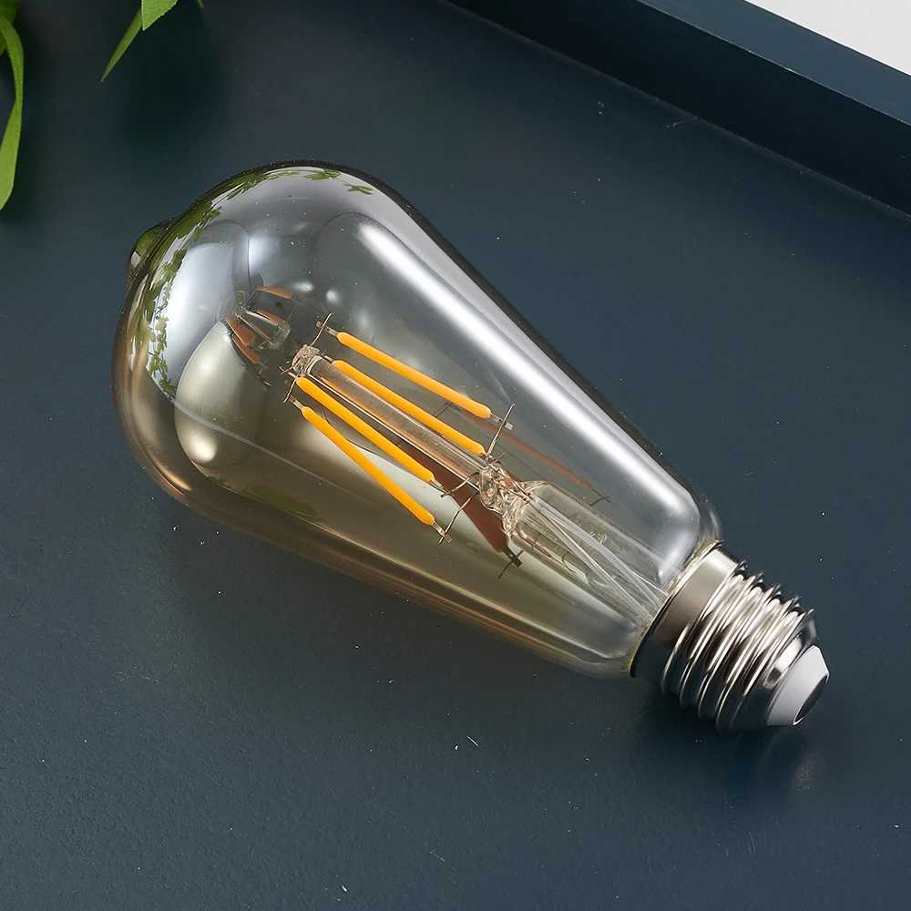 ST64 LED Bulb 6-Pack 4W/6W/8W Edison Retro Vintage Light Bulb - E27 Screw Base 220V 2700K Warm White Energy Saving H260310