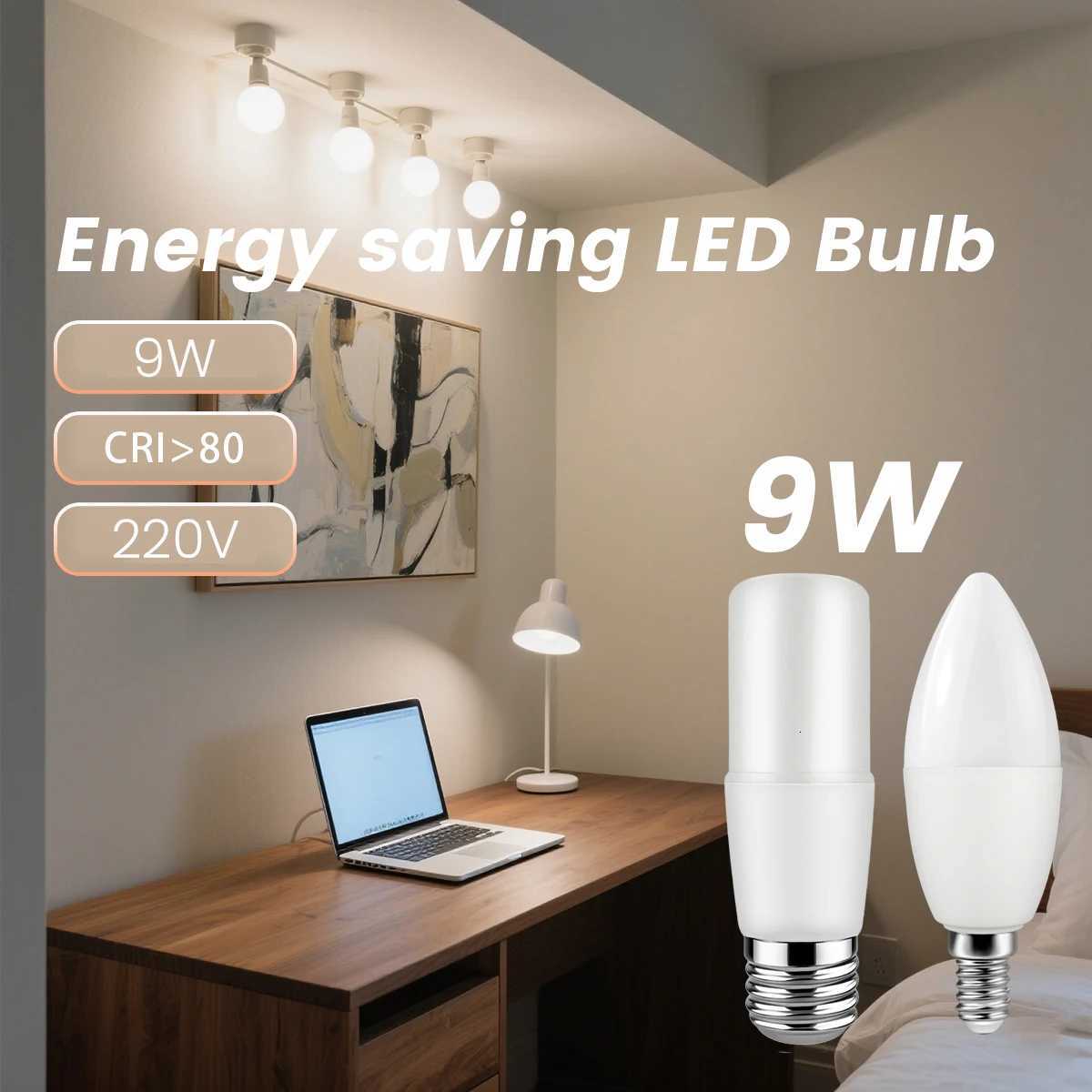 4-20Pcs LED candle lamp 9W E27 E14 B22 Led Bulb Bombillas AC 220V Lamparas Lamp Used for home and office decorative lighting H260310