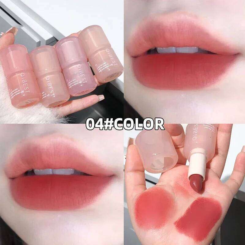 QIBEST Nude Matte Waterproof Long Lasting Lip Stain Sexy Red Lipstick Tinted Lips Makeup For Women Korean Cosmetics Z260310