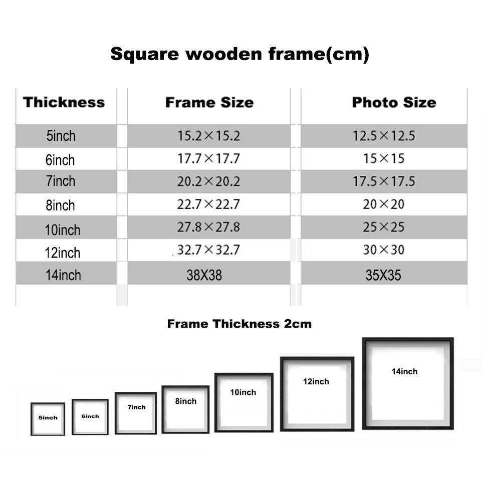 Classic Wooden Square Picture Plexiglass Include Poster Frames For Wall Hanging Family Gift Photo Frame H260310 - view 7