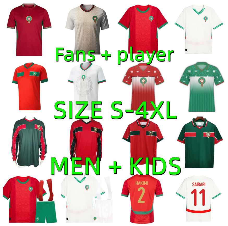XXXL 4XL 25 26 27 moroccos Soccer Jerseys 1994 1995 1998 Retro 2026 2027 HAKIMI BRAHIM OUNAHI ZIYECH EL KAABI BEN Player Version Men Kids Kits football shirts Uniforms