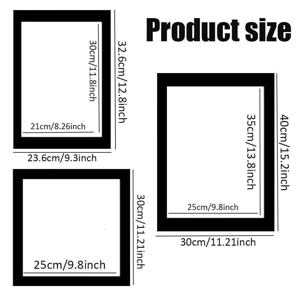 5pcs black self-adhesive magnetic photo frames, reusable, suitable for wall decoration and advertising display. H260310 - view 3