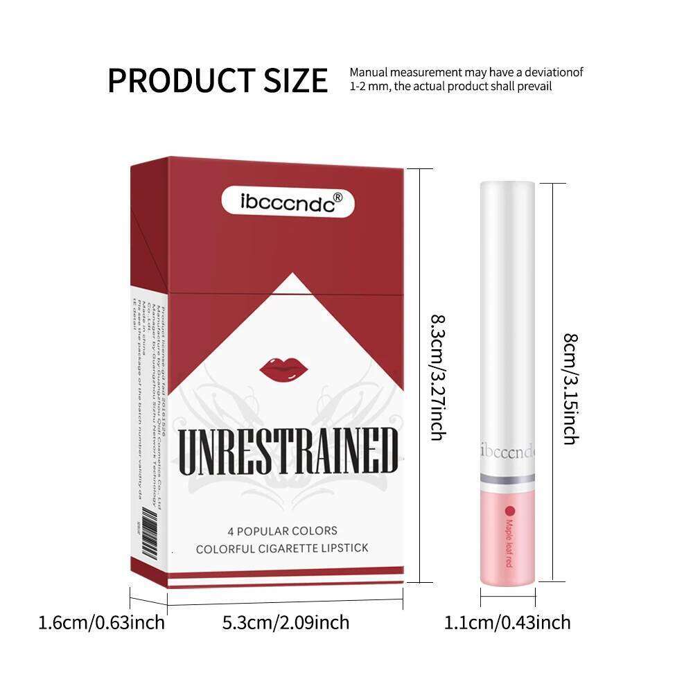 Colors Cigarettes 4 Lasting Stick Waterproof Pack Lip Set Long Matte Transparent Lipstick Valentine's Day Gift Z260310