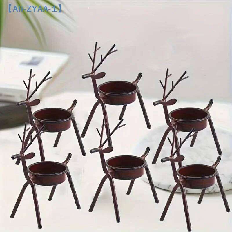 ZYAA-1Candlestick Reindeer Durable Iron Candlestick Christmas Halloween Home Decoration H260310