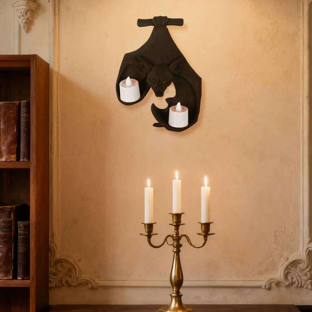 Cross-Border Bat-Shaped Wall-Mounted Double Candelabra For Dark Gothic-Style Wall Decoration Scenario H260310