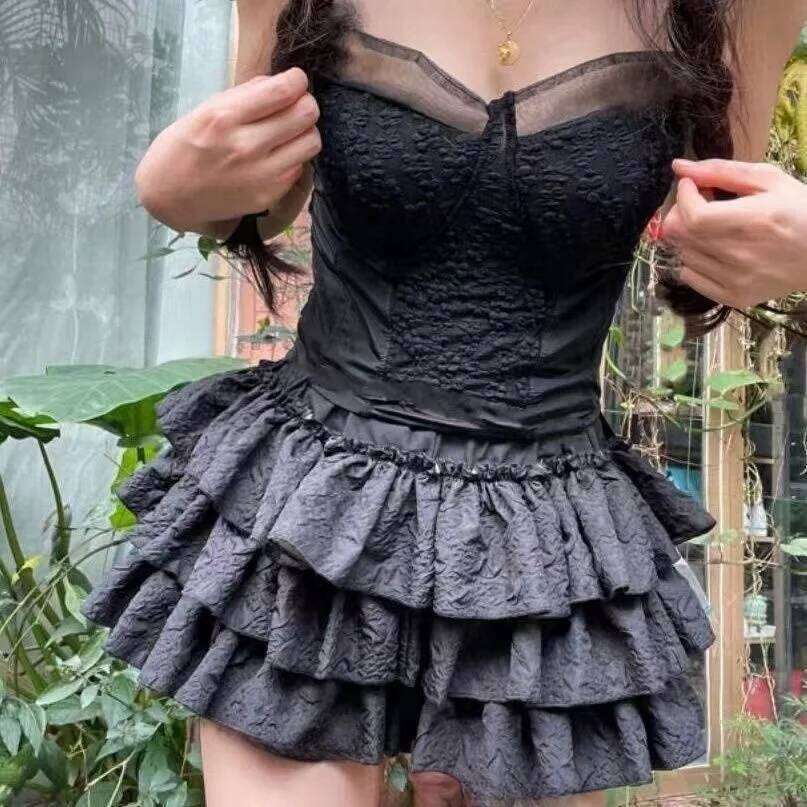 New Y2K Sweet Girl's Lolita Pumpkin Shorts Kawaii Doll Ballet-Etyle Tiered Elegant Lady's Princess Mini Puff Skirt XJ260309