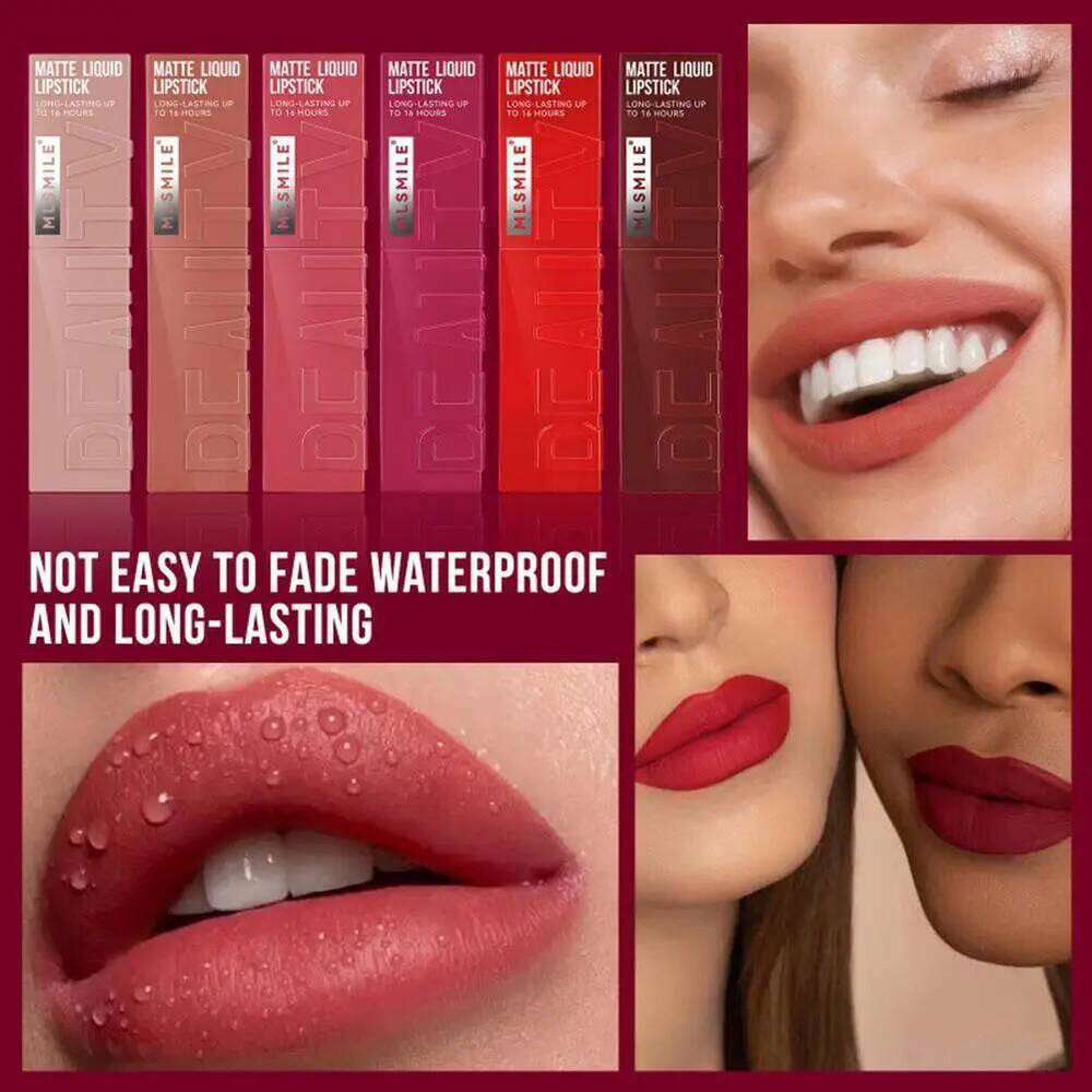 6 Colors Sexy Matte Nude Liquid Lipsticks Non-stick Cup Long Lasting Velvet Gloss Square Tube Tint Waterproof Lip Makeup Z260310