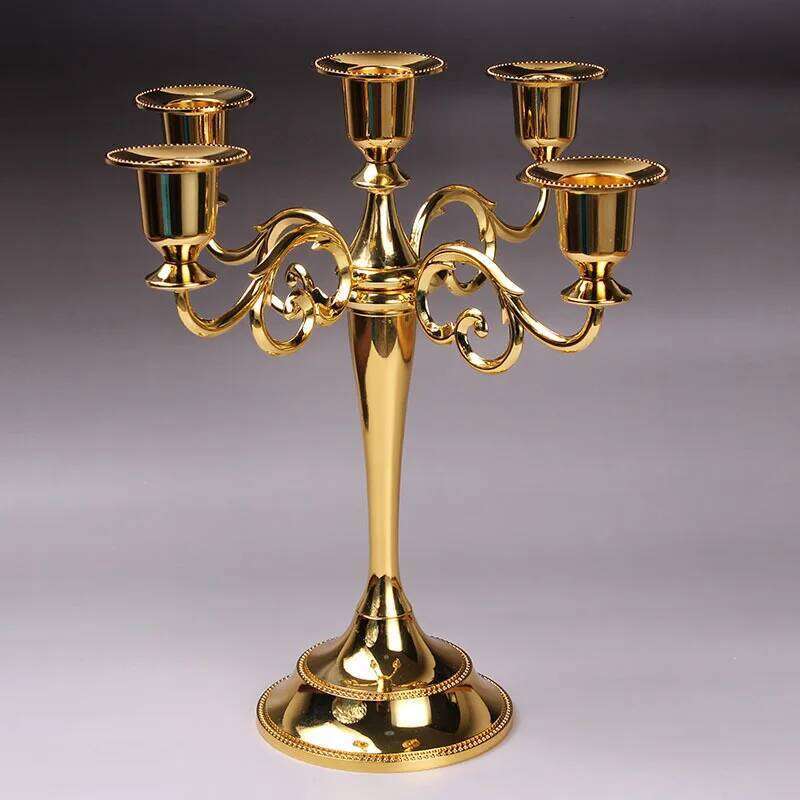 Hot Metal Silver/Gold Plated Candle Holders 7-Arms Stand Zinc Alloy High Quality Pillar For Wedding Portavelas Candelabra H260310