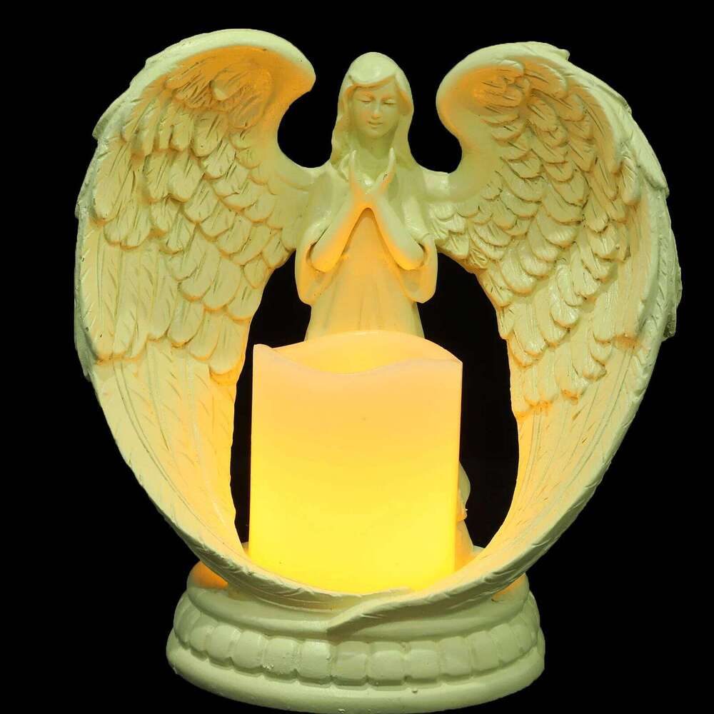 1pc Electronic Candlestick Shape Premium Resin Table Decoration Wedding Party Home Office Mall Decor Angel With H260310