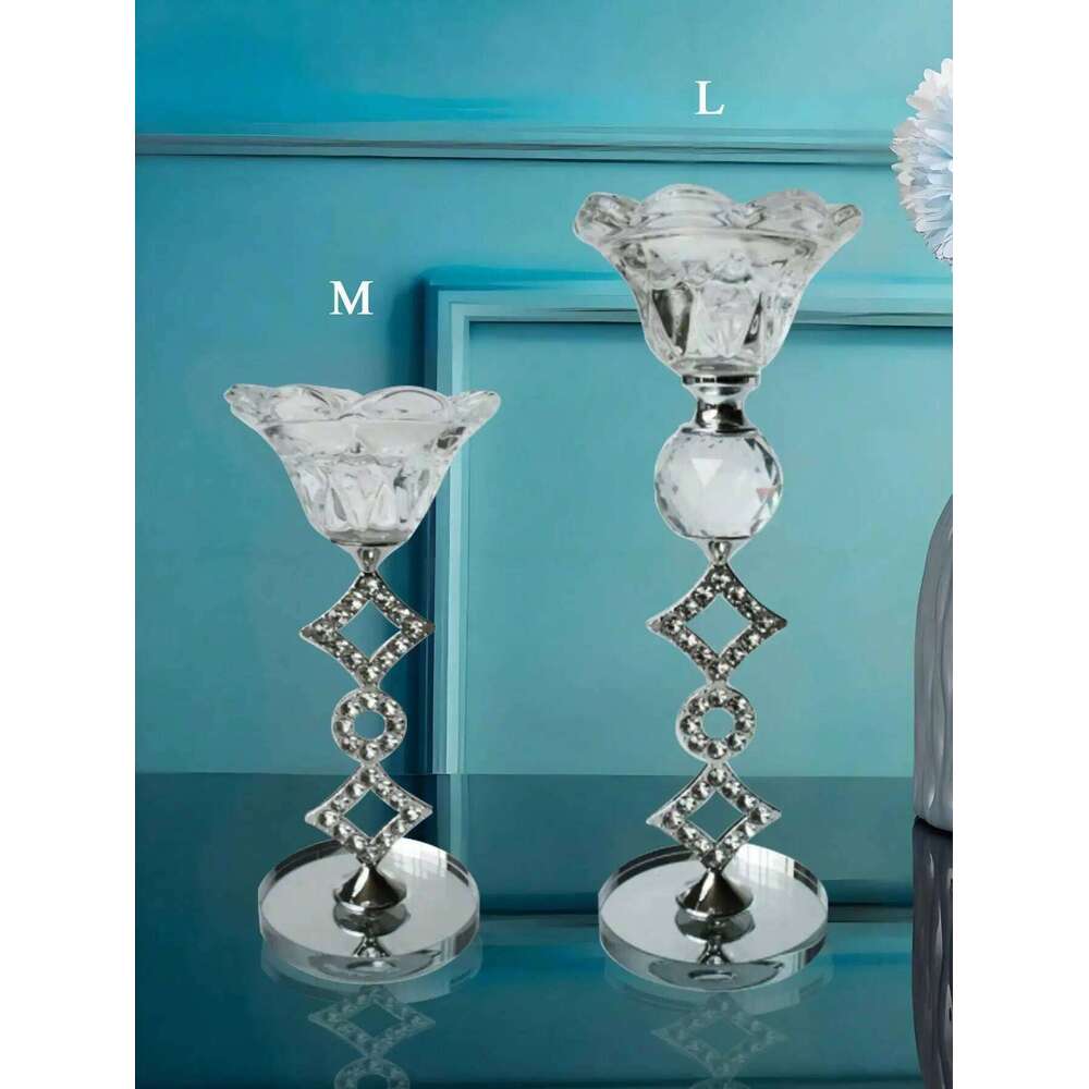 Light Luxury Crystal Candlestick Halloween Spooky Festival Holiday Room Decor Gift H260310