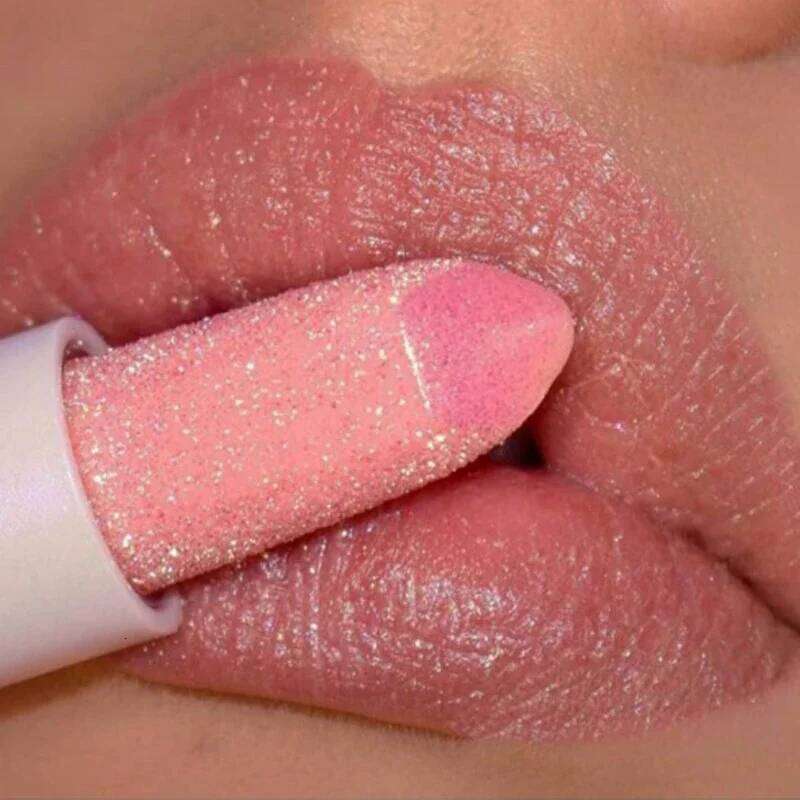 Glitter Matte Waterproof Long Lasting Temperature Change Diamonds Lipstick Non Stick Red Pink Lip Tint Makeup Cosmetic Z260310