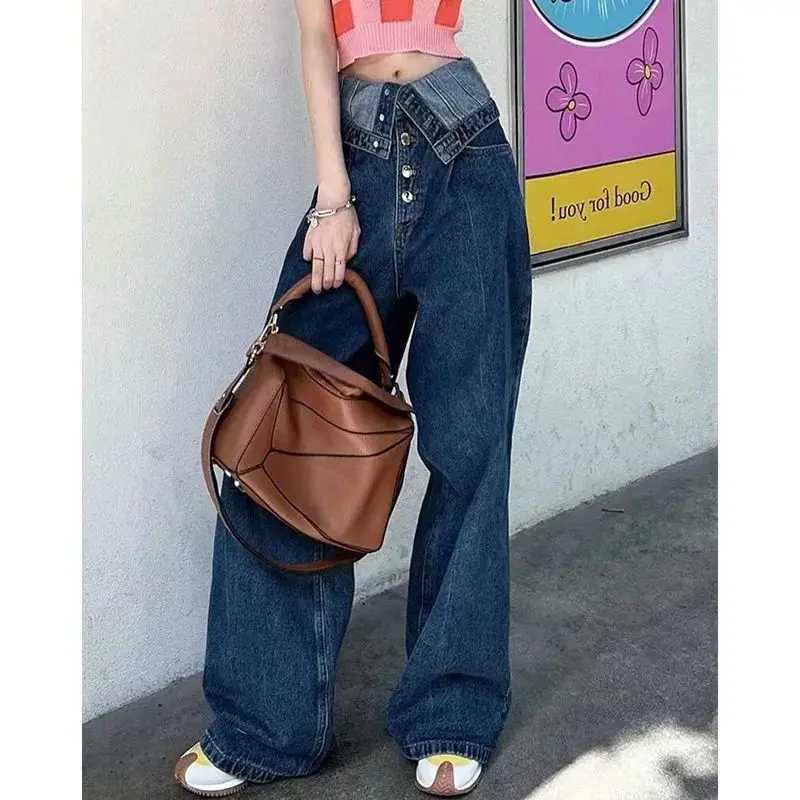 Jeans Women High Waist Vintage Y2K Baggy Jeans Fashion Spring Summer Wide Leg Pants for Teenagers M260310