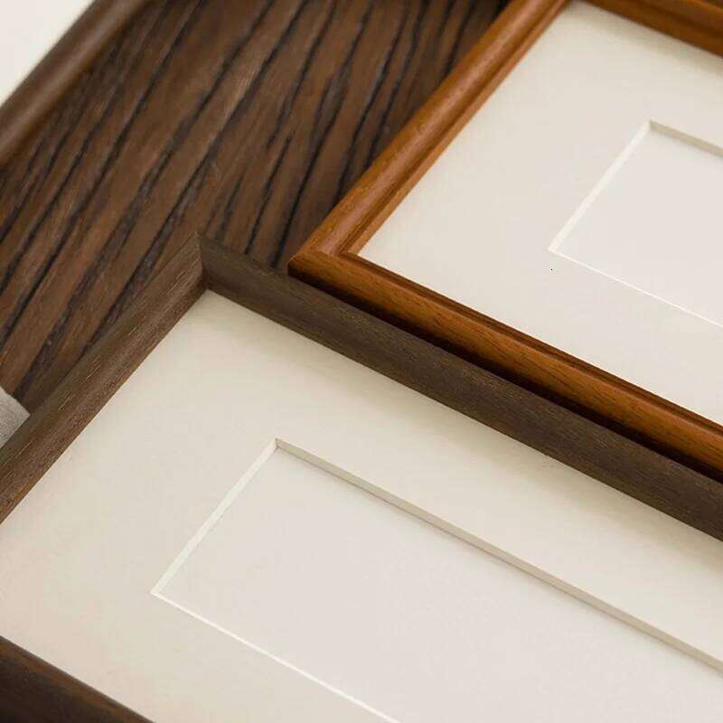 Classic Retro Strip Solid Wood Calligraphy Picture Framed Jigsaw Frame Home Table Business Gift H260310 - view 4