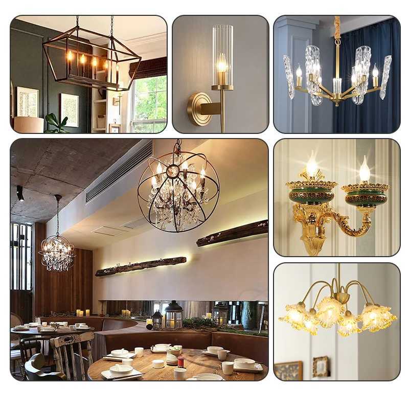 1-24PCS C35 Candle Led Bulb C35L E14 Base 2W 4W 6W 8W Edison Light Bulb 2700K Warm Cold White 6000K Chandelier Replacement Lamp H260310