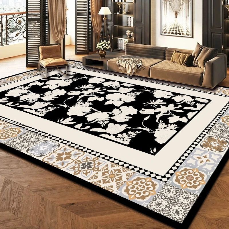 Living room carpet, modern and minimalist sofa, coffee table rug, high-end large-scale luxury room, bedroom, bedside floor covering