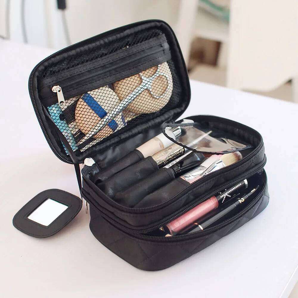 Women's cosmetic Double layer Waterproof makeup travel essentials organizer large capacity Multifunction toiletry bag XJ260310