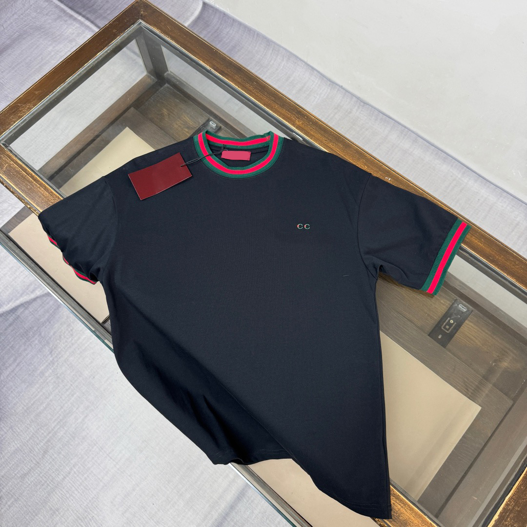 Men's Plus Tees & Polos Round neck embroidered and printed polar style summer wear with street pure cotton e34a4