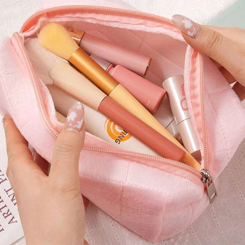 cute plush cosmetic travel skin care product bag, high-looking female mobile phone large capacity storage bag XJ260310