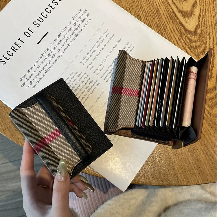 Free Shipping 2026 New Multi functional Leisure Fashion Designer Handbag Trendy Classic Grid Card Bag for Women