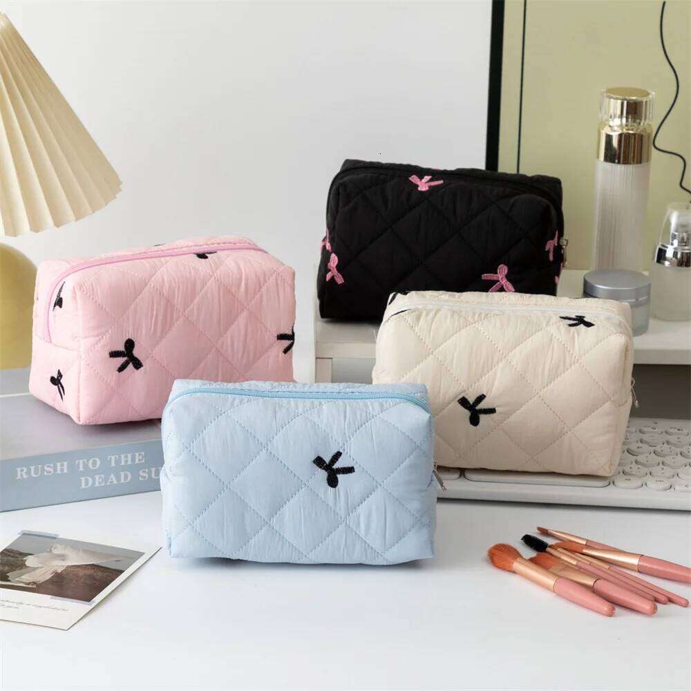 Ladies' Bow for Women Embroidered Bowknot Travel Cosmetic Bags Large Capacity Handheld Makeup Toiletry Storage Bag XJ260310