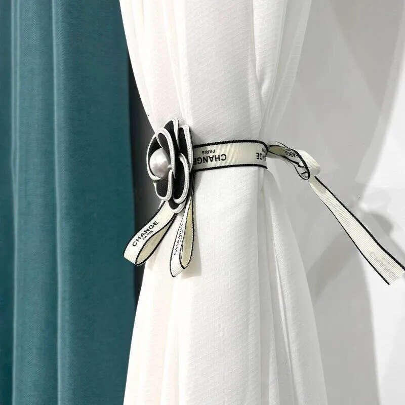 Camellia Flower Small Fragrance Style Tiebacks Simple Sheer Curtain Binding Bands Drawstring Storage Buckle Decorative Accessories