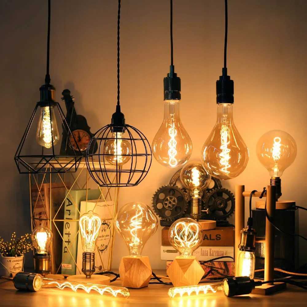 LED Edison Filament Bulbs Golden Art Lights ST64 G80 G95 G125 Dimmable E27 4W 8W 2700K 360 Degree Energy Lamps led lights H260310