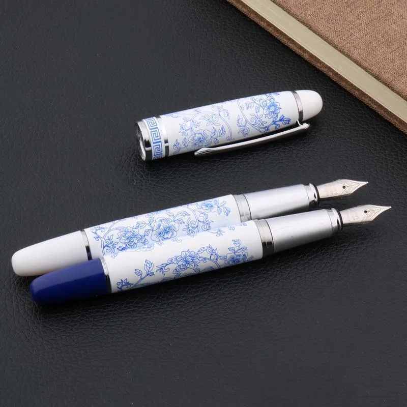 High Quality Chinese Blue and White Porcelain Pattern Medium Nib Fountain Pen Stationery Office School Supplies 260310 - view 5