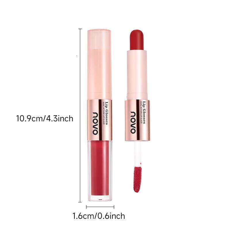 2-In-1 Dual-Ended Lipstick Lip Gloss - Matte & Mirror Finish, Long-Lasting Color Lock, Nourishing Formula With Seed Oil Z260310
