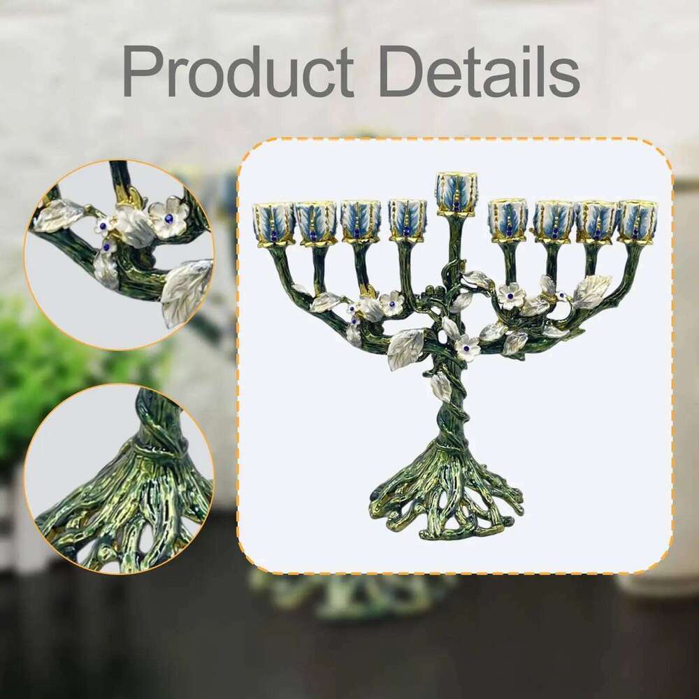 Traditional Menorah Candelstick Shabbat Candelabrum Photo Prop Reusable Christmas Candelabra for Hotel Farmhouse Dining Room H260310