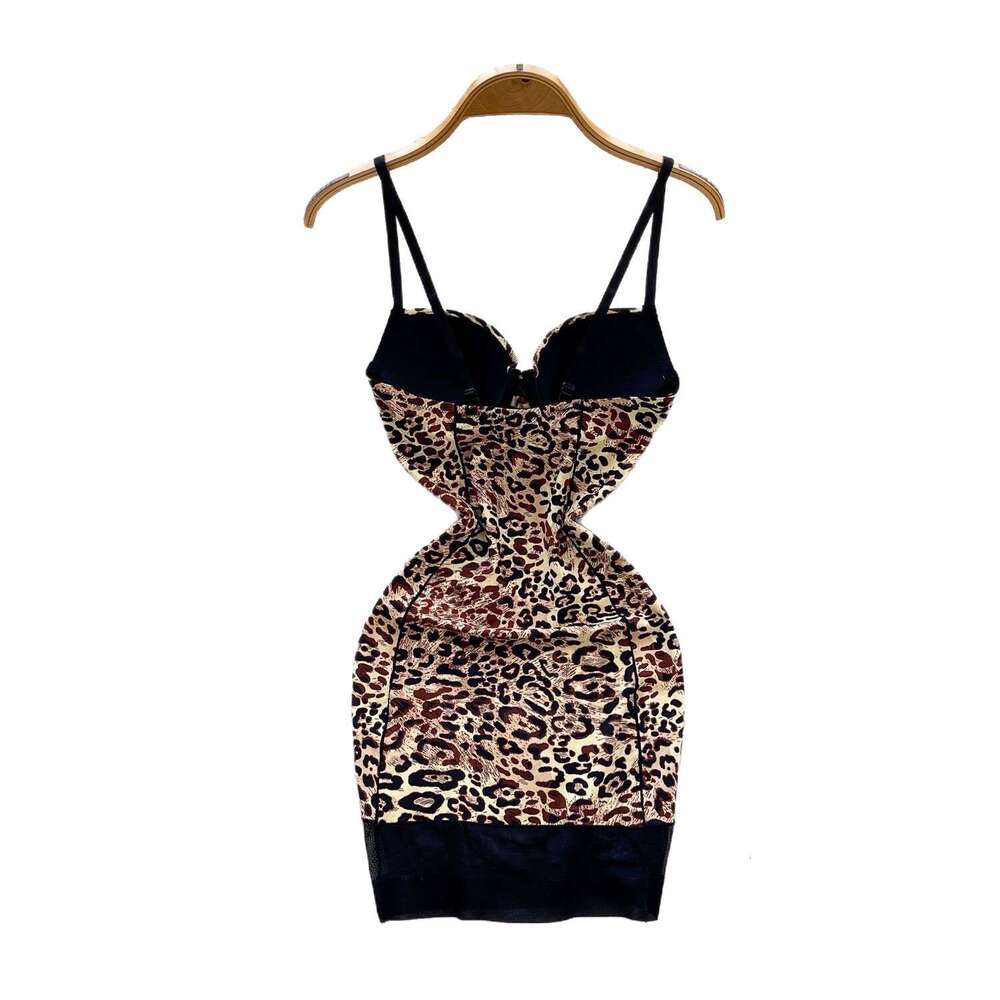 Pure desire sexy spicy girl women's clothing 2026 new elastic tight waist slimming and slimming leopard print