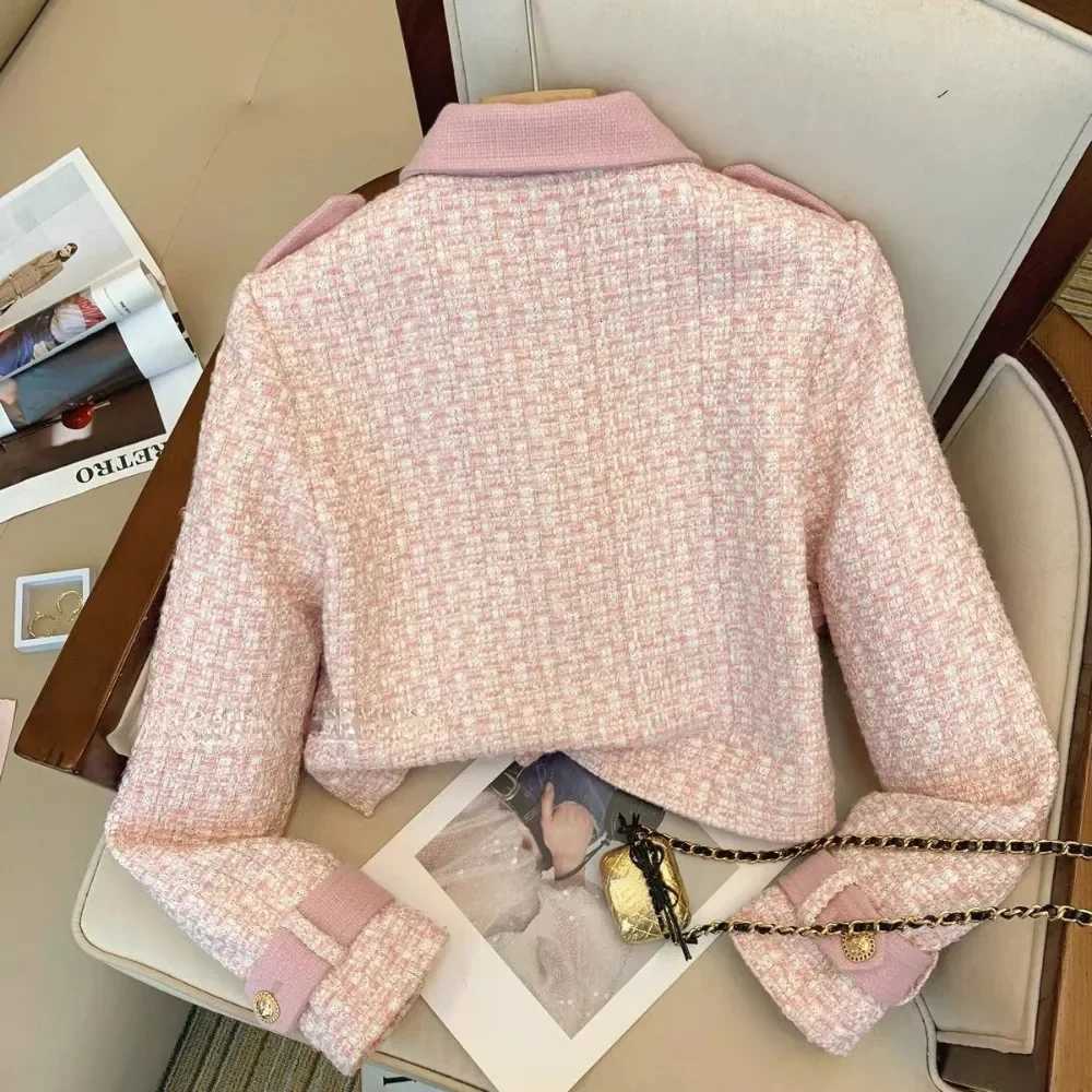 Simple Korea Y2K Commuter Small Fragrance Suit Coat Panelled High Waist Wid Leg Pants Casual Preppy England Suit TrousersT260310