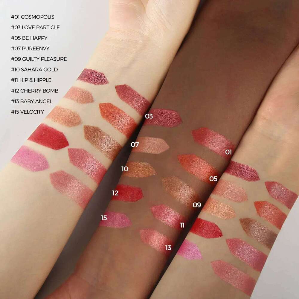 Fine Glitter Lipstick, Quicksand Gold Non-sticky Non-fading Pearlescent Long-lasting Silky Mermaid Lipstick Z260310