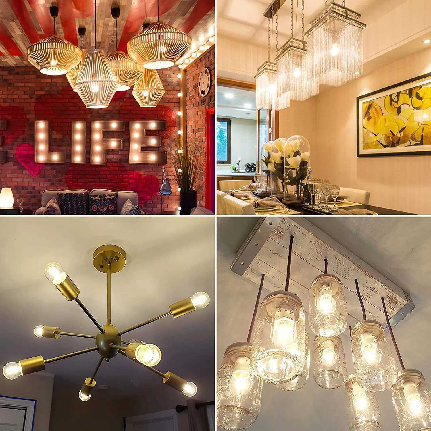 G45G 4W Dimmable LED Globe Light Bulb Mini Amber Glass Edison E27 2700K Vintage Led Filament Bulb For Chandelier String Lighting H260310