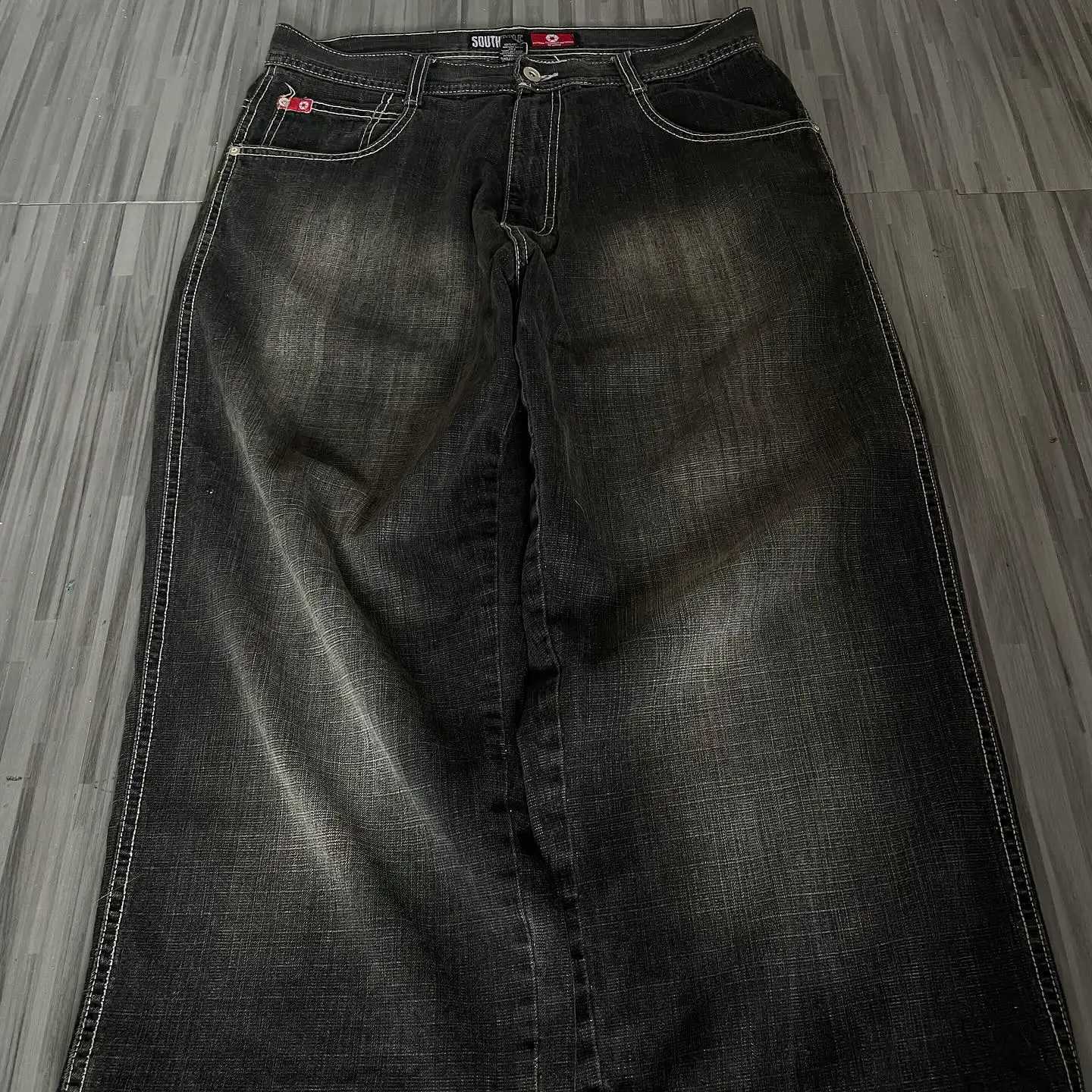 American Y2K 2025 New Baggy Wide Leg Black Jeans Overszied Women Street Casual Joker Denim Pants Couple Jeans Vintage Streetwear M260310