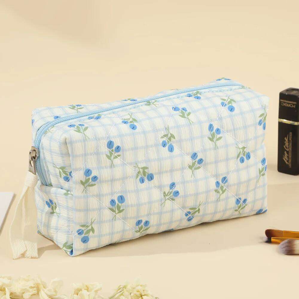 Floral Quilted Lipstick Storage Makeup Women's Cosmetic Bag Travel Skincare Pouch Toiletry for Beauty Organizer XJ260310