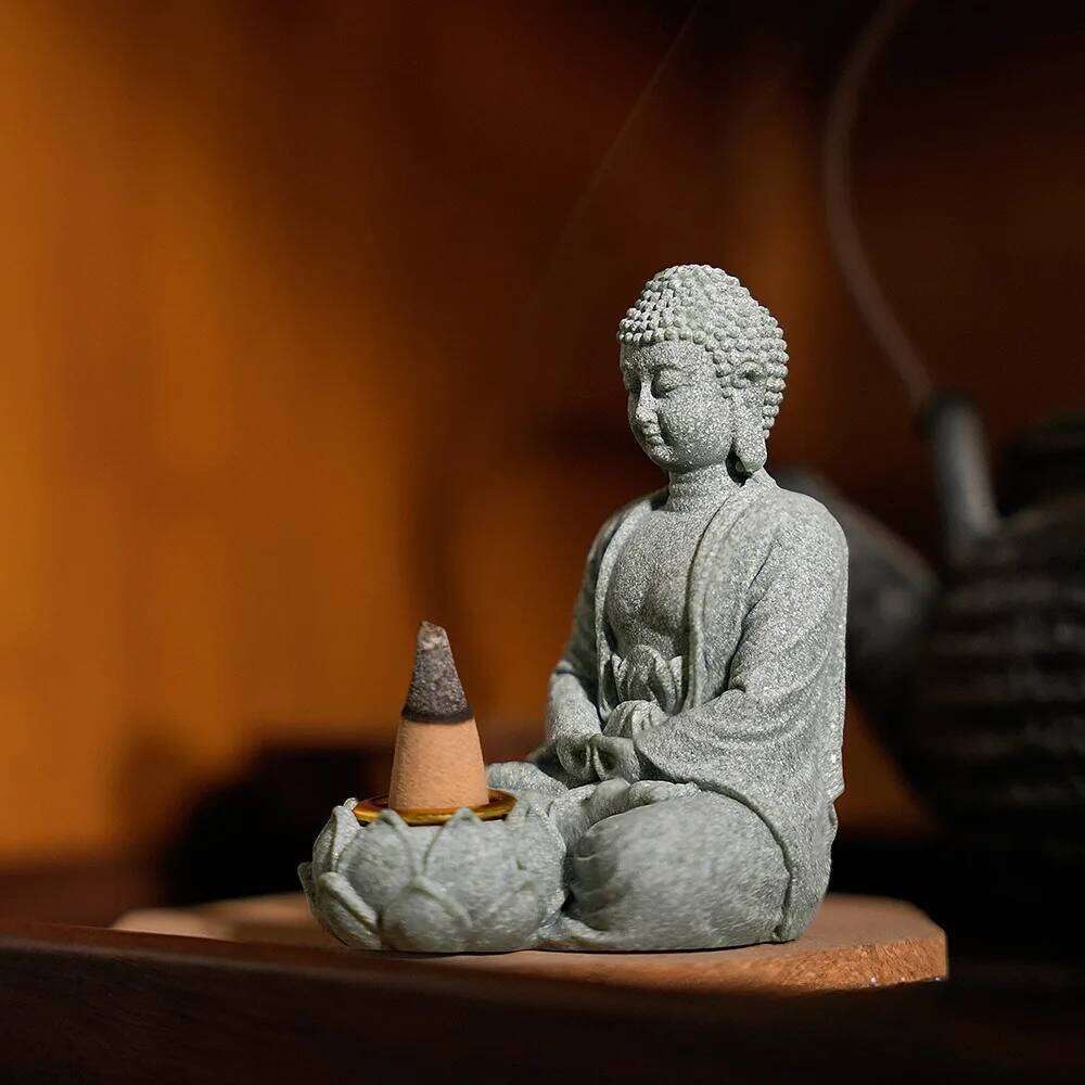 Zen Buddha Statue Incense Holder Home Decoration Candle Tea Light Holders Decor for Garden Patio Desk Porch Yard Art Ornaments H260310