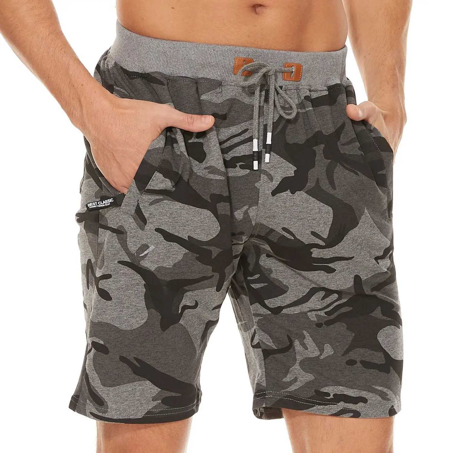 Drawstring Mens Cotton Shorts Cozy Fit Slim Elastic Sports Shorts Man Casual Running Trendy Sweatpants Male Clothing N260310