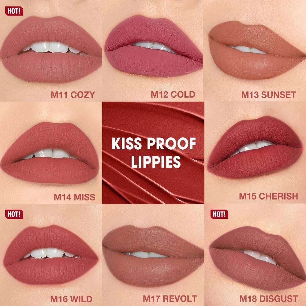 O.TWO.O Tint Waterproof Long Lasting Non-stick Cup Sexy Red Pink Lip Glaze Velvet Matte Lipstick Makeup Z260310