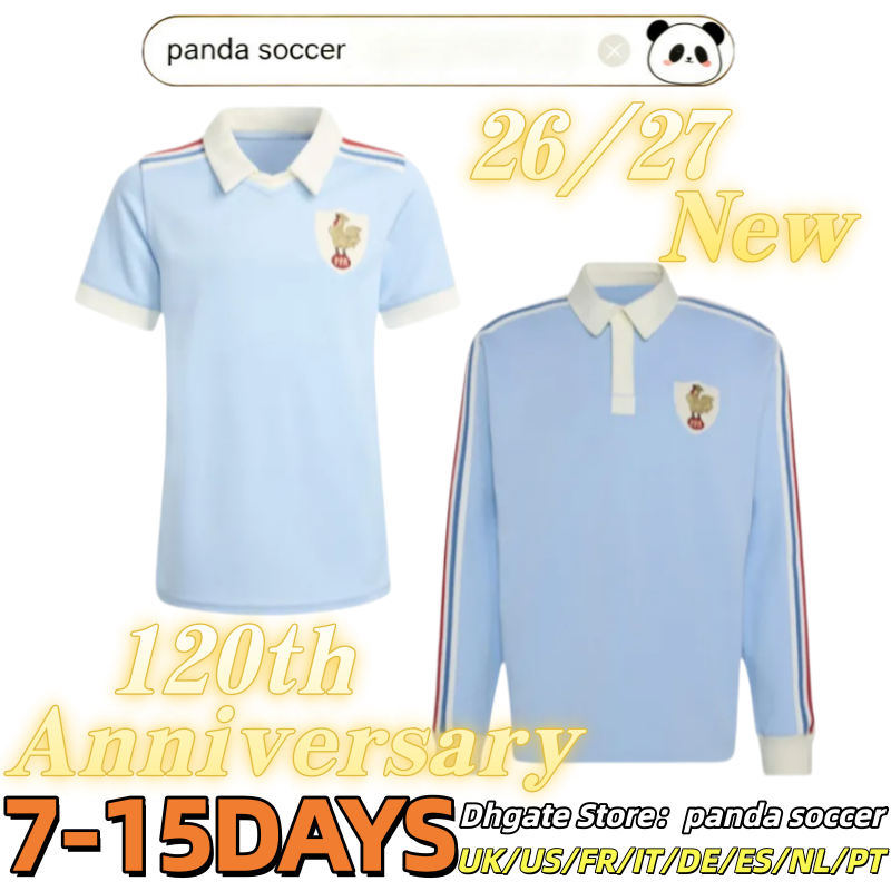 France Rugby 120th Anniversary Classic Heritage Jersey France National Team 120th Anniversary Retro Rugby Jersey Short Long Sleeve