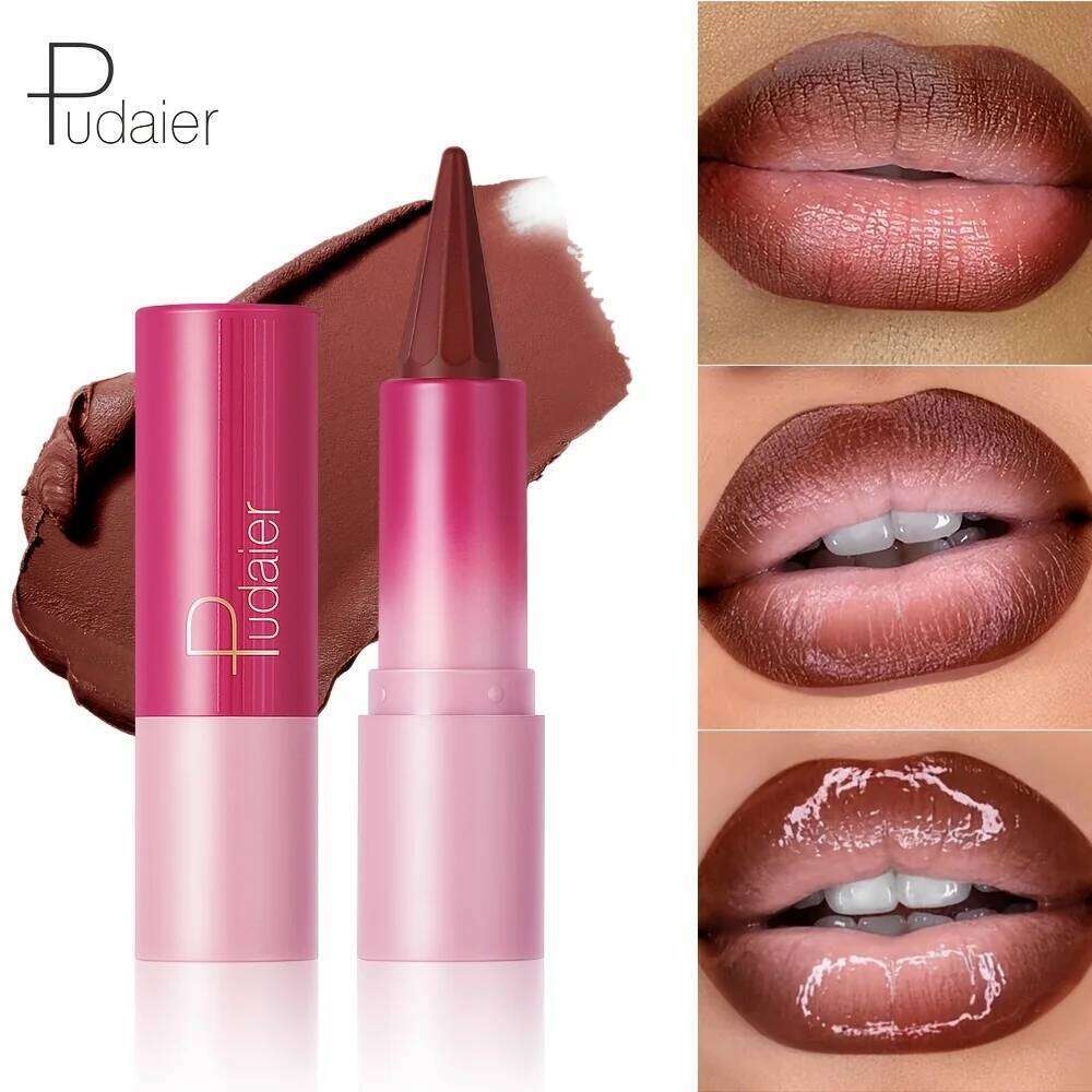 Pudaier Matte Velvet Liner & Lipstick - Dual-Use Precision Lip Contour Pencil for Smooth, Long-Lasting Color in Brown, Pink, Z260310