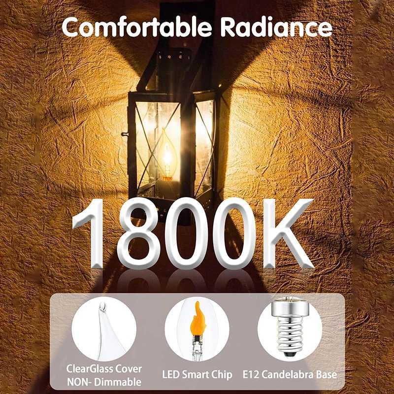 HUAHUACandle-like Flicker LED Bulbs E12/E14/E27 Fire Effect Decoration for Candelabra BaseHUAHUA H260310